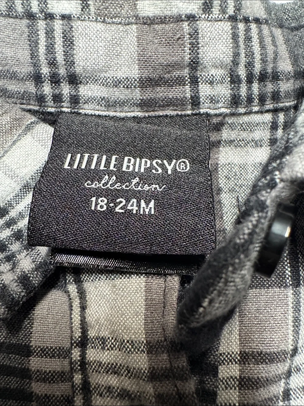 Little Bipsy Black and White Plaid Kids One-Piece Footie